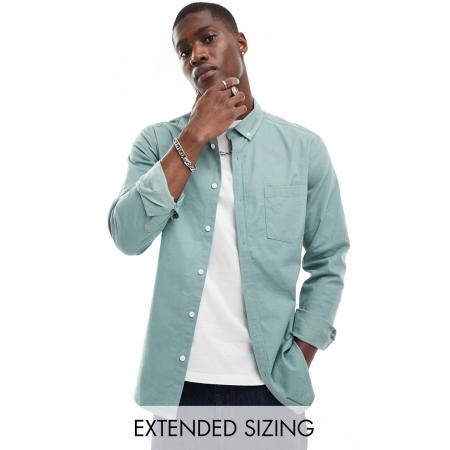 ASOS DESIGN - Smal oxford overhemd in zachtblauw