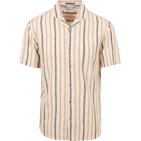 No Excess Short Sleeve Overhemd Linnen Ecru