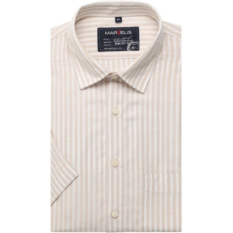 Marvelis Casual Overhemd Korte mouw beige Bruin