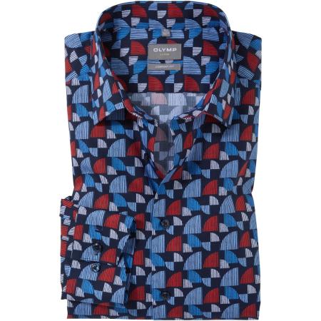 OLYMP Luxor Overhemd rood, Bedrukt
