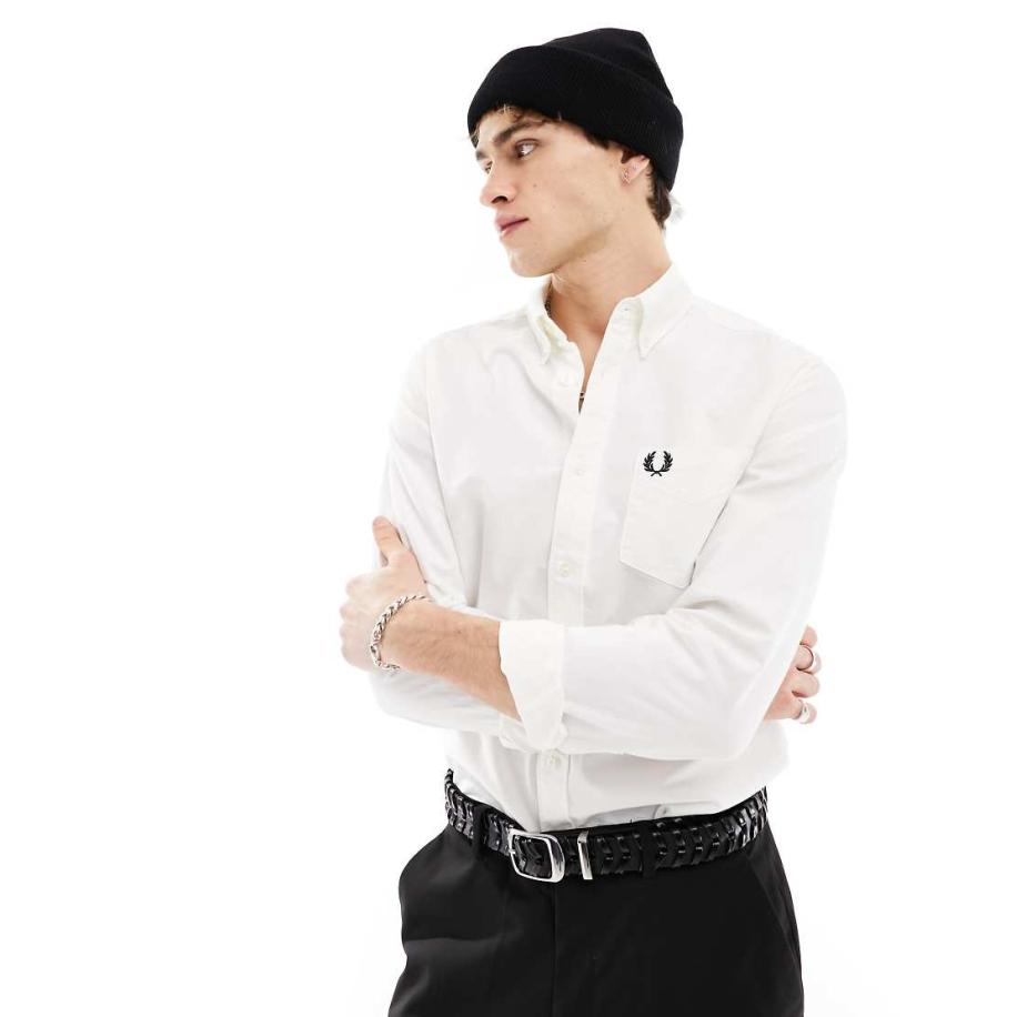 Fred Perry - Oxford overhemd in wit Wit