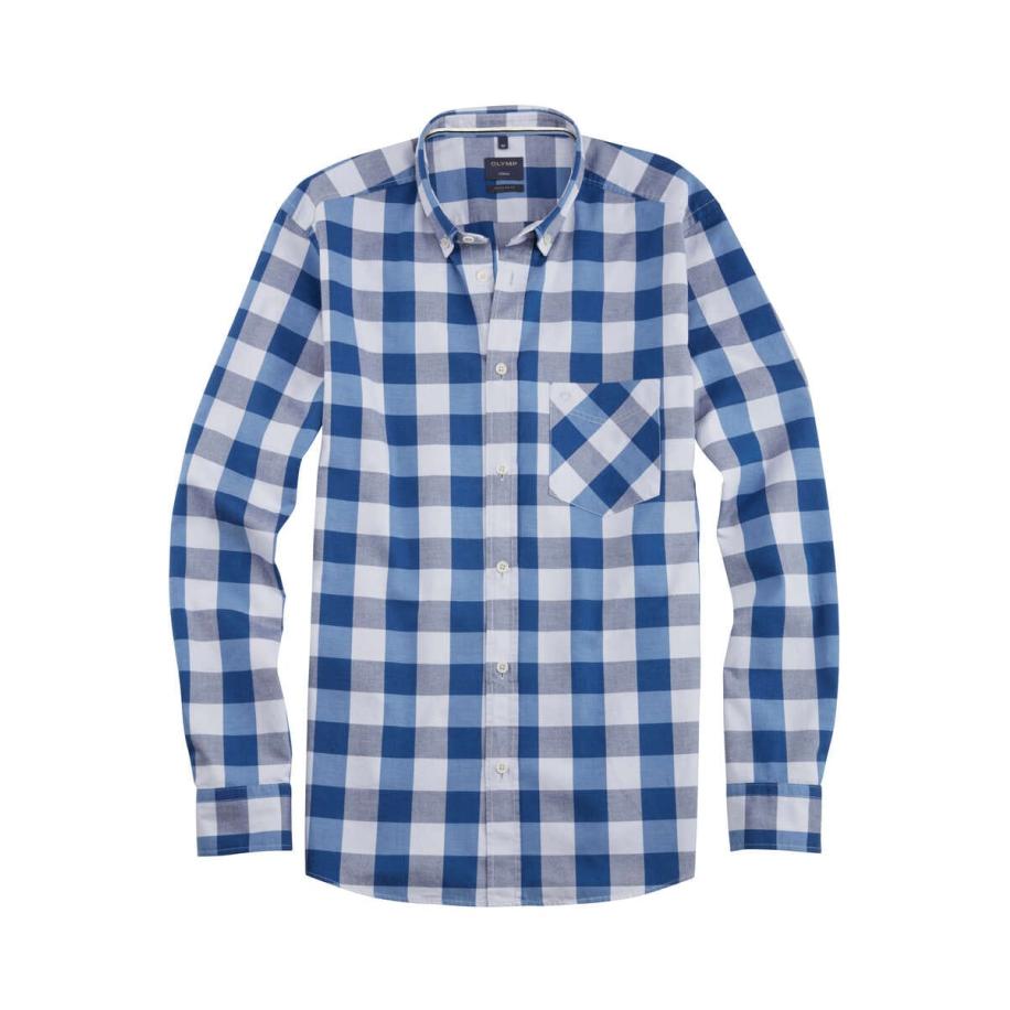 OLYMP Casual Overhemd blauw, Ruit Blauw