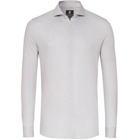 Desoto Essential Overhemd Hai Piqué Pied De Poule Beige