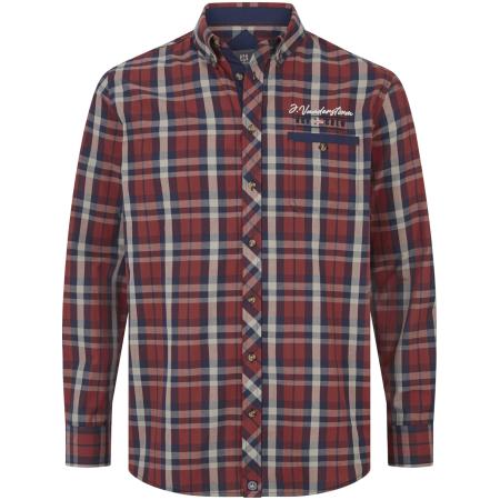 jan vanderstorm Jan Vanderstorm Overhemd Nantwin blauw / pastelrood / donkerrood