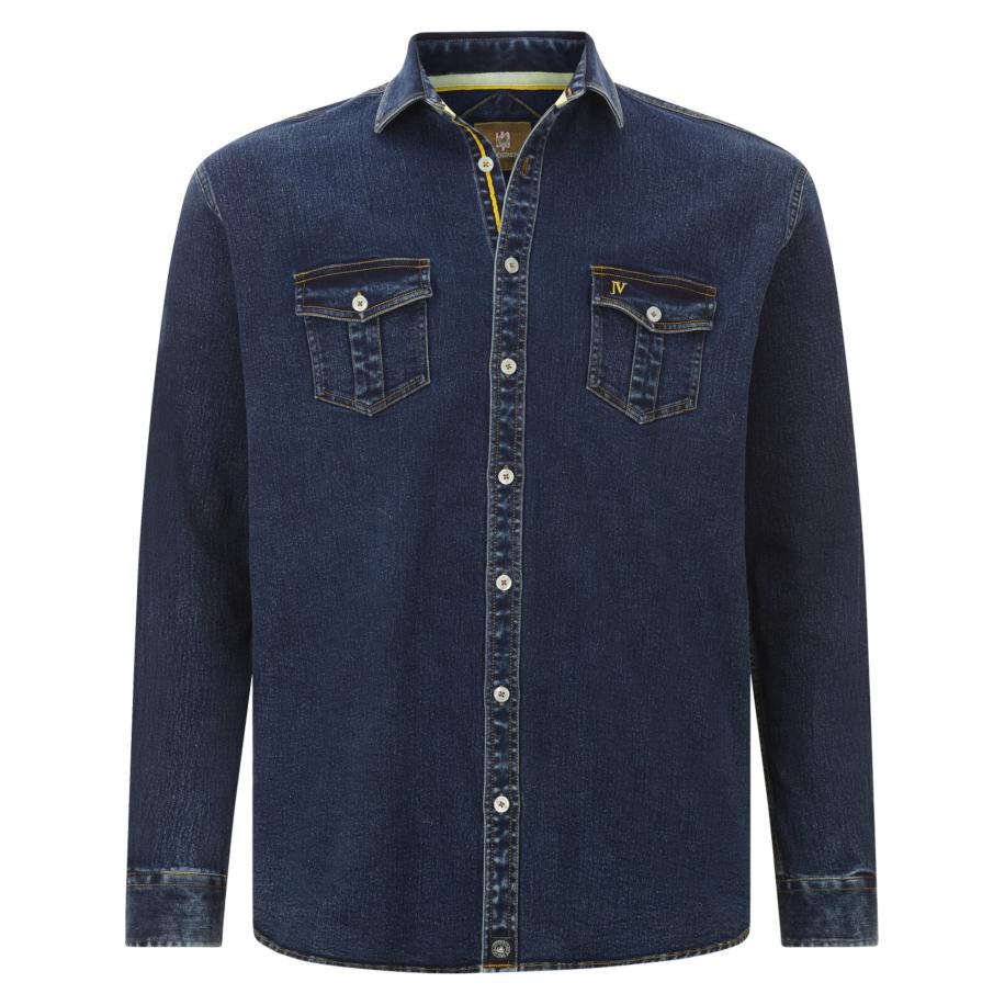 jan vanderstorm Jan Vanderstorm Overhemd Olavik donkerblauw -