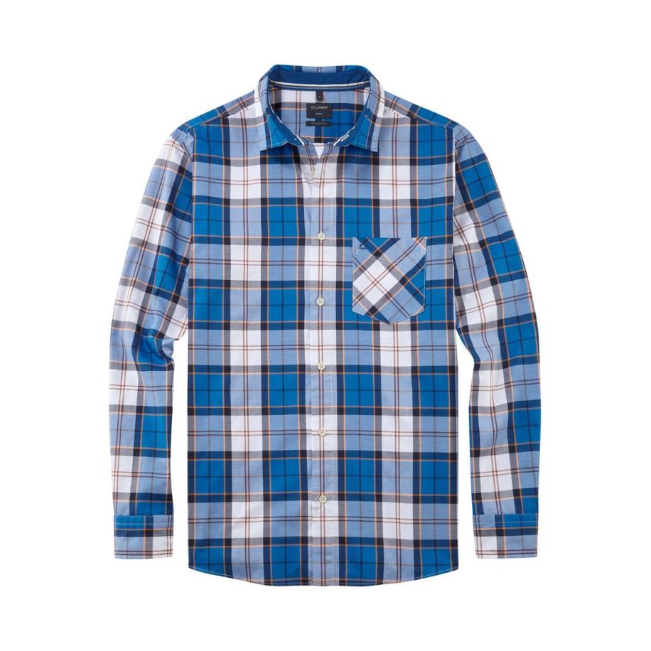 OLYMP Casual Overhemd blauw, Ruit Blauw