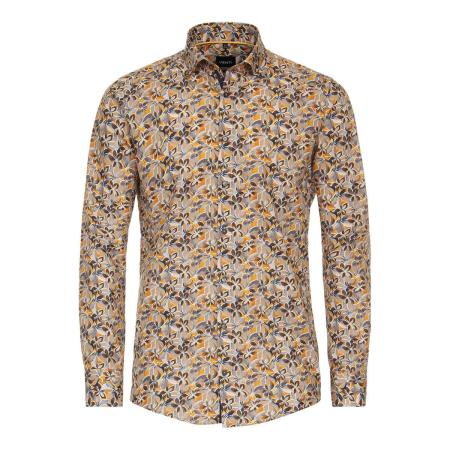 Venti Overhemd beige, Bedrukt