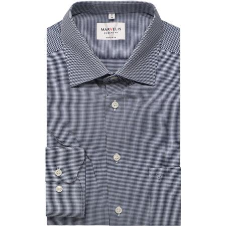 Marvelis Overhemd marine, Vichy ruit