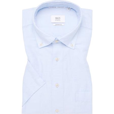 ETERNA 1863 Linnen Overhemd hemelsblauw, Effen