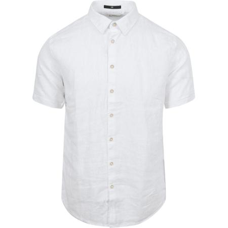 No Excess Short Sleeve Overhemd Linnen Wit