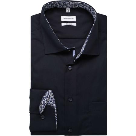 Seidensticker Overhemd donkerblauw, Effen