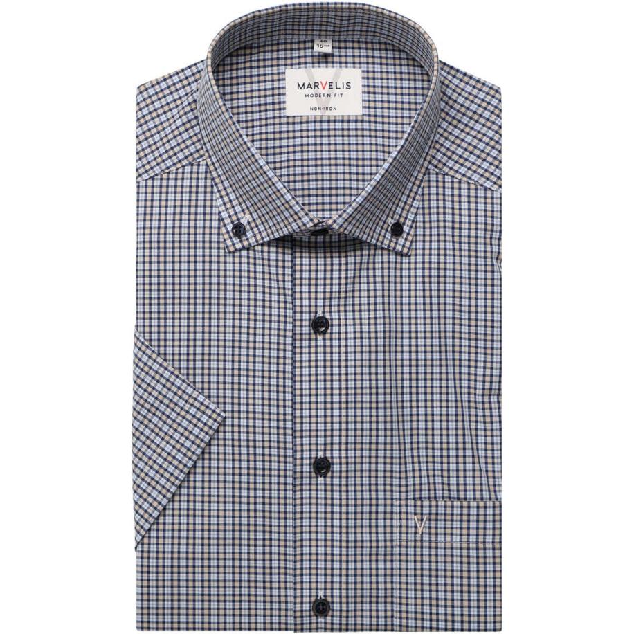 Marvelis Overhemd Korte mouw beige Bruin