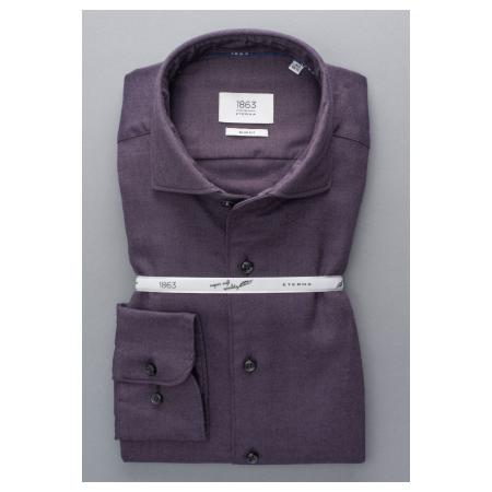 ETERNA 1863 Flanellen Overhemd beige-bruin, Effen