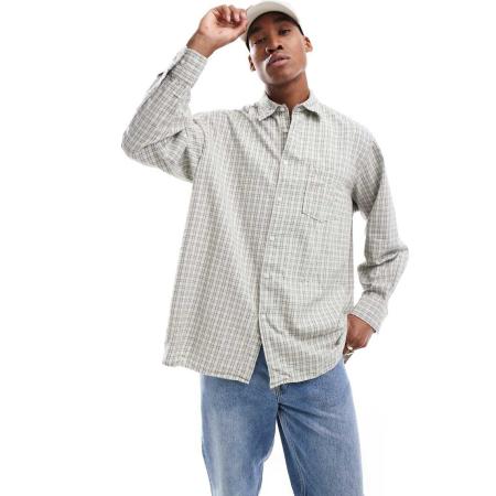 Jack & Jones - Oversized overhemd van katoen in beige-Neutraal