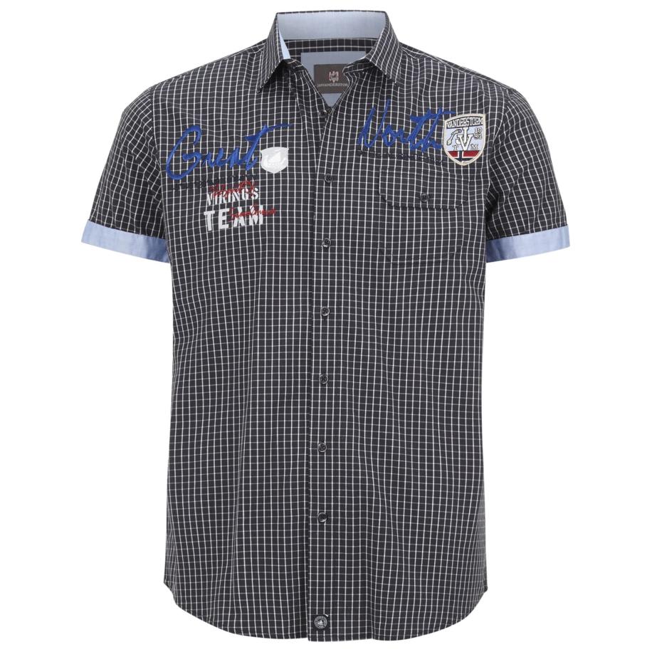 jan vanderstorm Jan Vanderstorm Overhemd Ajule donkerblauw / zwart -