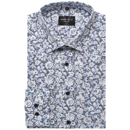 Marvelis Overhemd blauw, Bedrukt