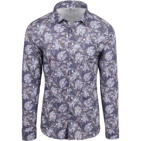 Desoto Overhemd Timeless Elegance Bloem Blauw