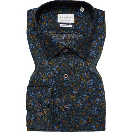ETERNA Overhemd marine, Bedrukt