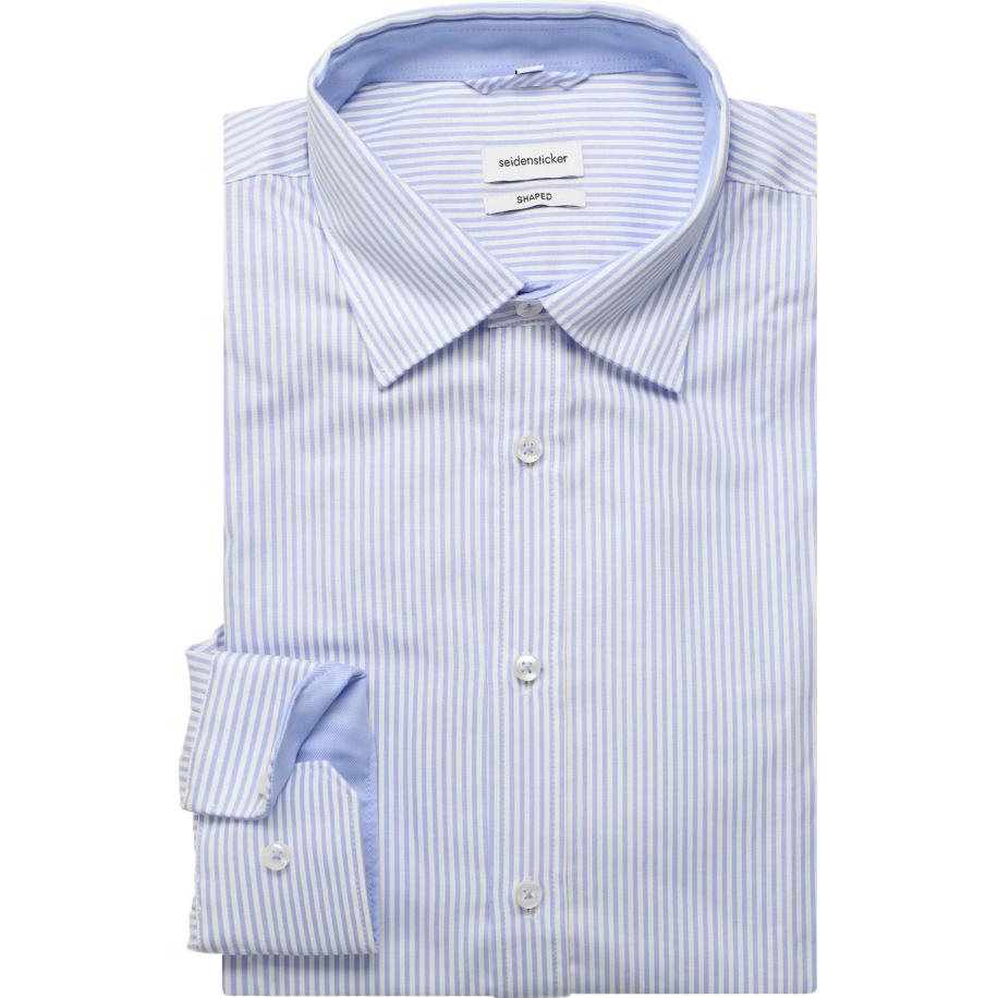 Seidensticker Overhemd lichtblauw, Gestreept Blauw