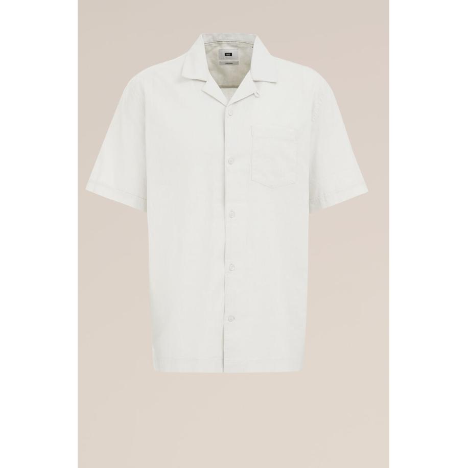 Fundamentals heren easy care linnenmix overhemd - Regular fit - Ecru - Linnen - Maat: M Wit