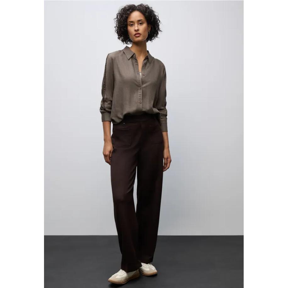 Street One Blouse met galonstrepen Bruin