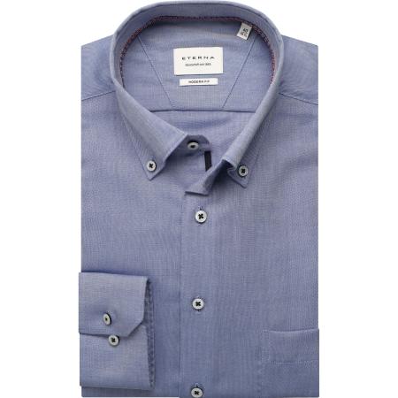 ETERNA Overhemd donkerblauw, Effen