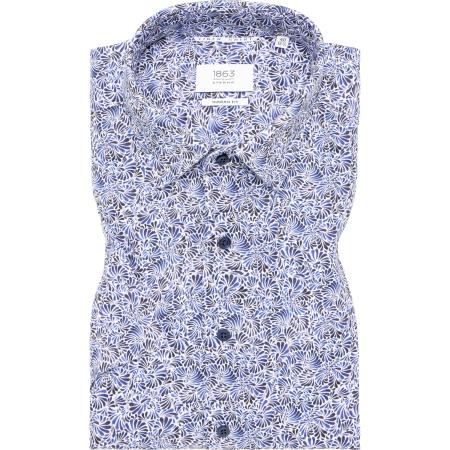 ETERNA 1863 Linnen Overhemd marine, Bedrukt