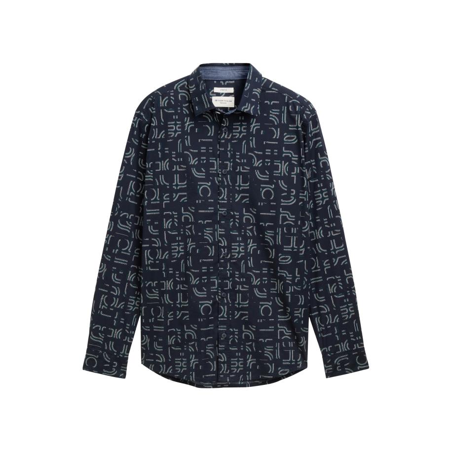 Tom Tailor TOM TAILOR Overhemd marine / groen / wit -