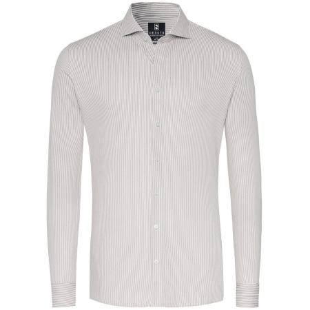 Desoto Essential Overhemd Hai Piqué Strepen Beige
