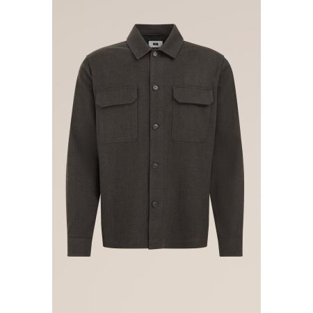 WE Fashion Heren Boxy fit flanellen overshirt - Boxy Fit - Donkerbruin - Maat: XS