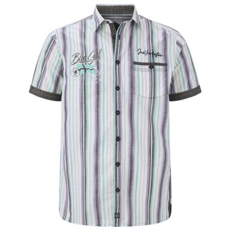 jan vanderstorm Jan Vanderstorm Overhemd Svenhart pastelblauw / mintgroen / zwart / wit