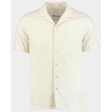 Supply & Co Casual hemd korte mouw roan shirt ss structure 25107ro20/150 off-white