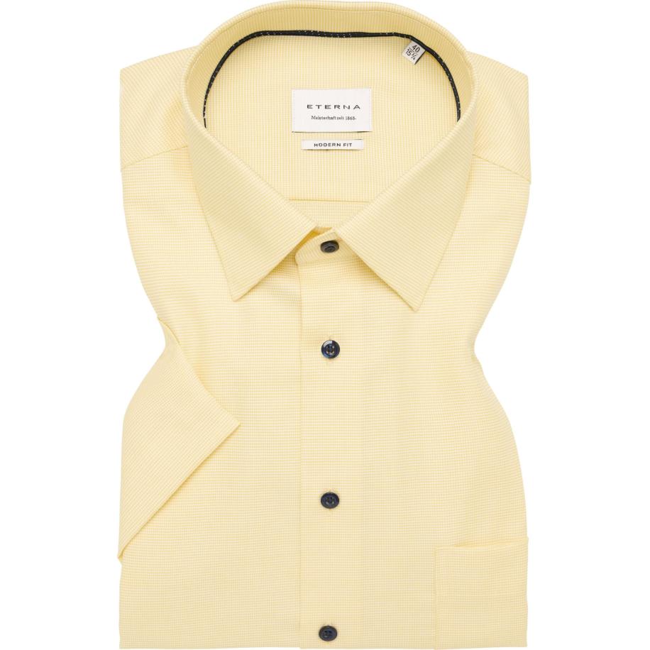 ETERNA Overhemd Korte mouw lichtgeel Geel