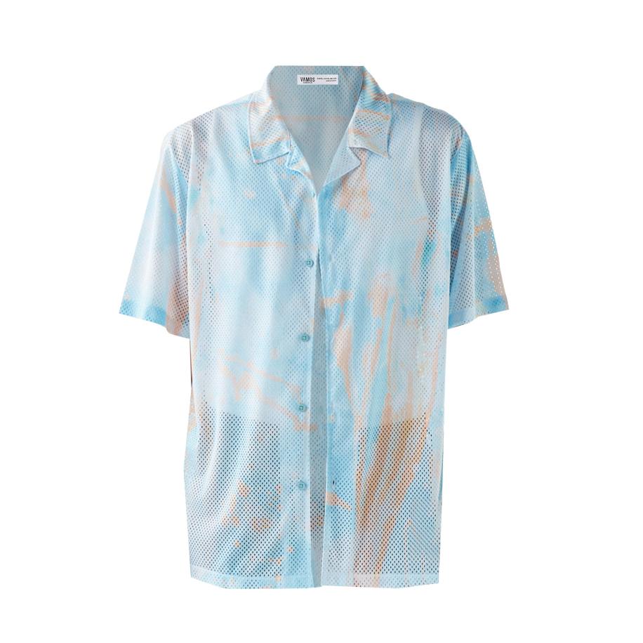 VAMOS CLO Overhemd blauw / oranje Blauw