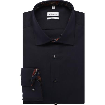 Seidensticker Overhemd marine, Effen