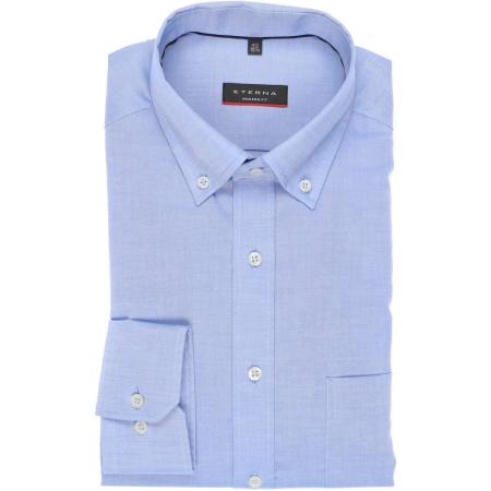 ETERNA Overhemd middenblauw, Effen