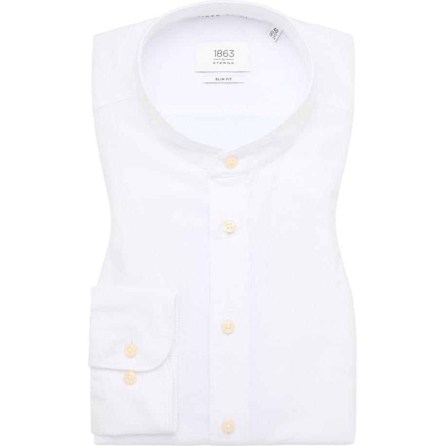 ETERNA 1863 Linnen Overhemd wit, Effen Wit
