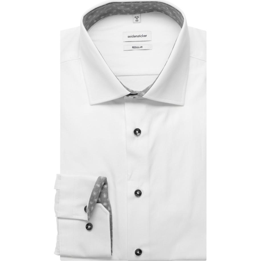 Seidensticker Overhemd wit, Effen Wit
