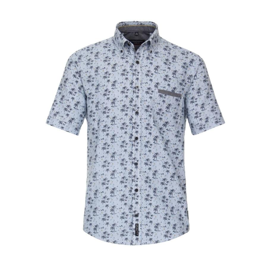 Casa Moda Casual Overhemd Korte mouw blauw Blauw