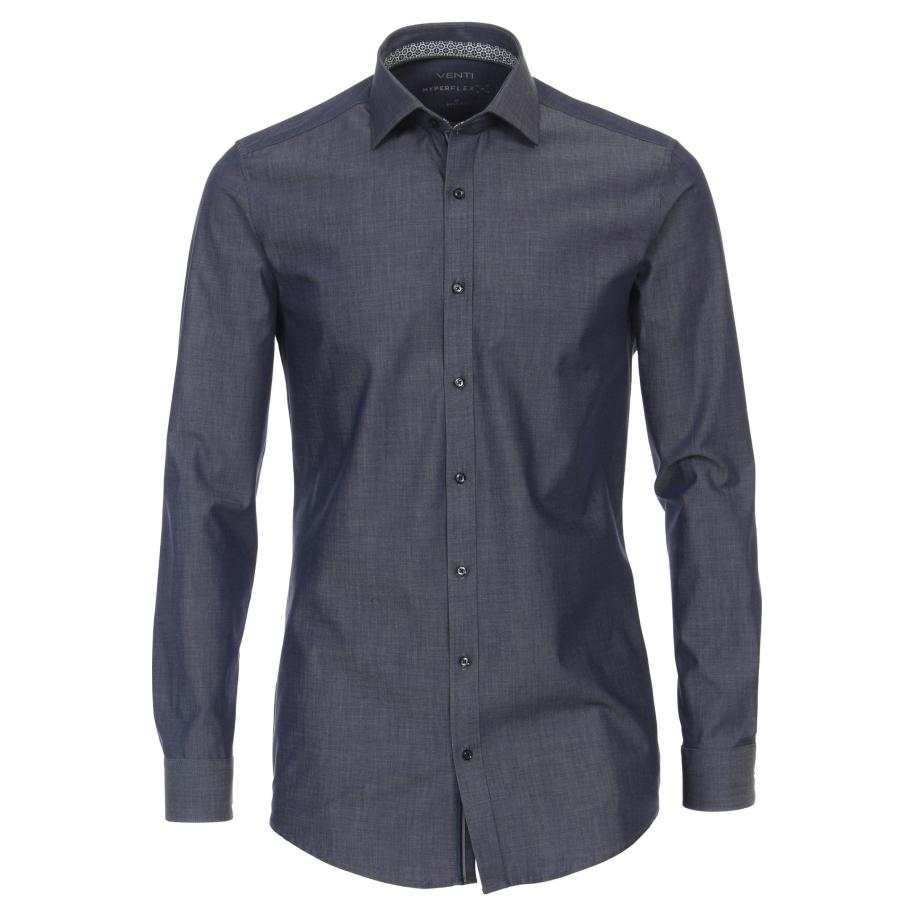 Venti Hyperflex Overhemd blauw, Faux-uni Blauw