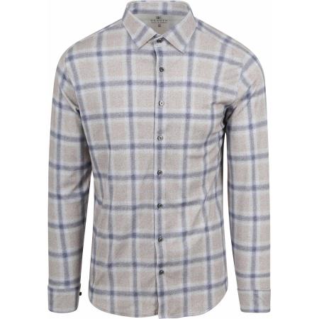 Desoto Overhemd Ruit Greige Blauw