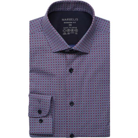 Marvelis Performance Overhemd blauw, Bedrukt