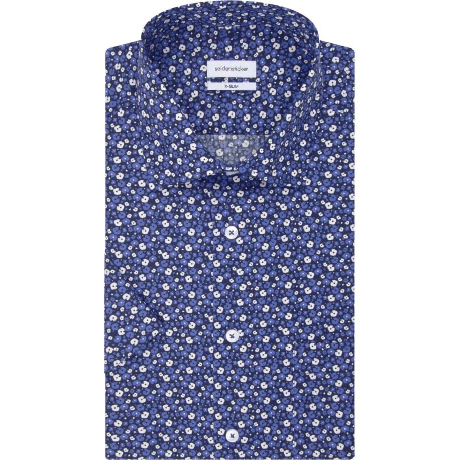 Seidensticker Overhemd Korte mouw donkerblauw Blauw