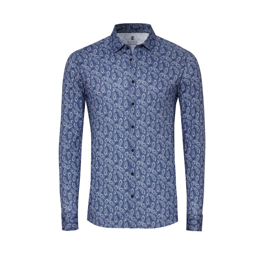 Desoto DESOTO Overhemd smoky blue / donkerblauw / wit -
