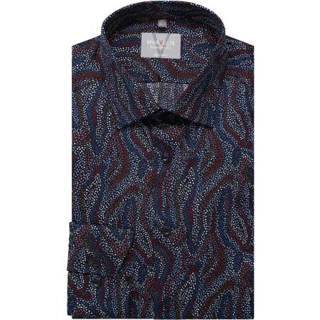 Marvelis Overhemd marine, Bedrukt