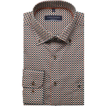 Casa Moda Overhemd oranje, Bedrukt