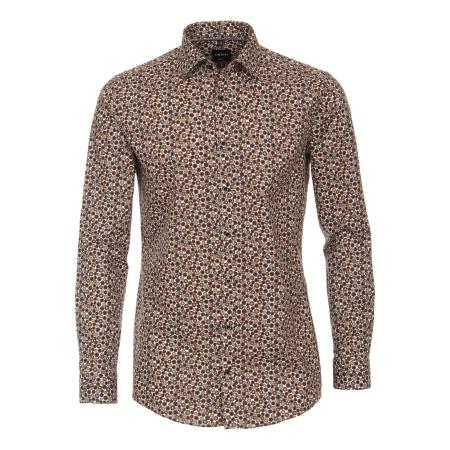 Venti Overhemd bruin, Bedrukt