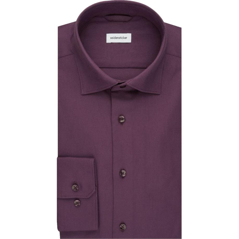 Seidensticker Flanellen Overhemd pruim, Effen Paars