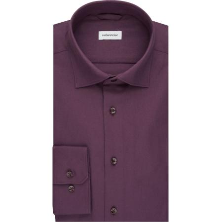 Seidensticker Flanellen Overhemd pruim, Effen