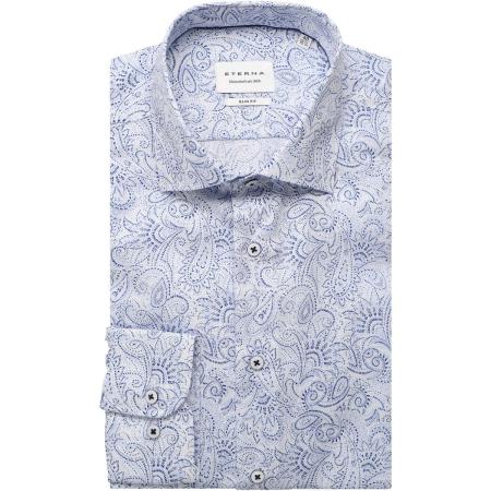 ETERNA Overhemd middenblauw, Bedrukt